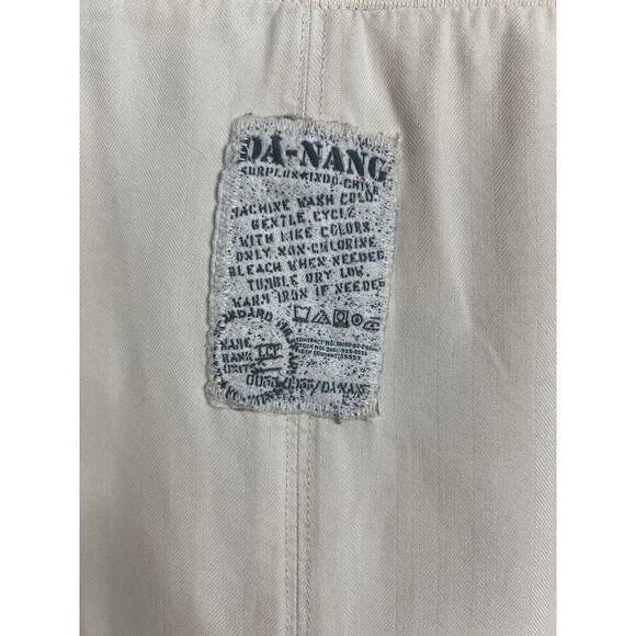 Da Nang Surplus 100% Silk Midi Length Cargo Drawsting Skirt in Cream Size Large - Picture 8 of 9